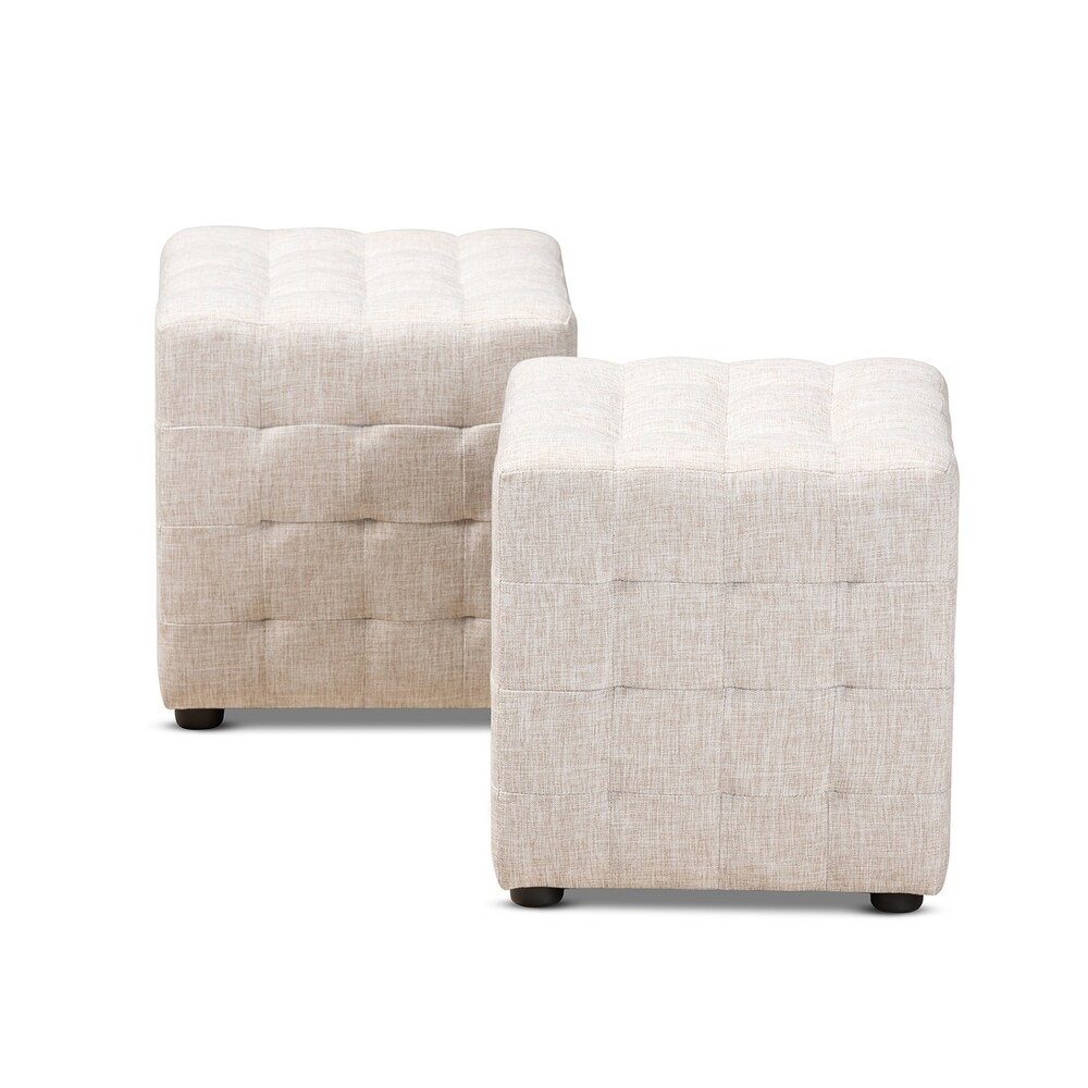 Contemporary Fabric 2 Piece Ottoman Set