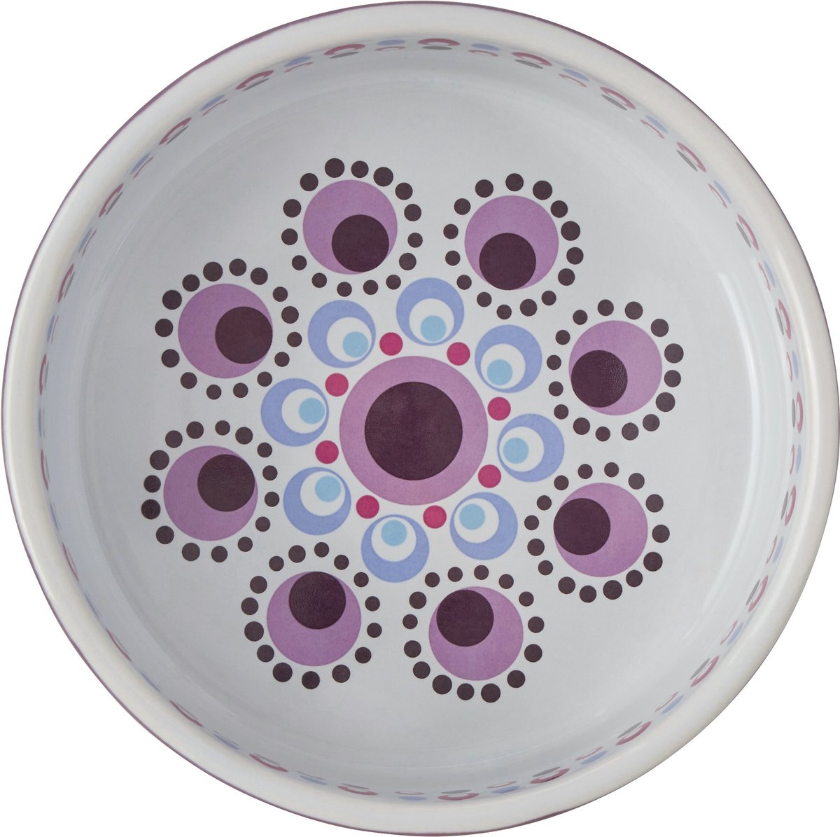 Frisco Kaleidoscope Pattern Non-skid Ceramic Dog and Cat Bowl