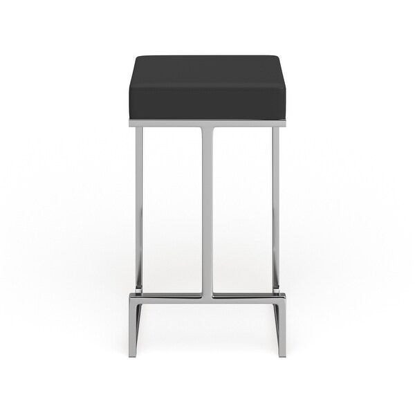 Silver Orchid Dennes Metal Counter Height Stool， Black