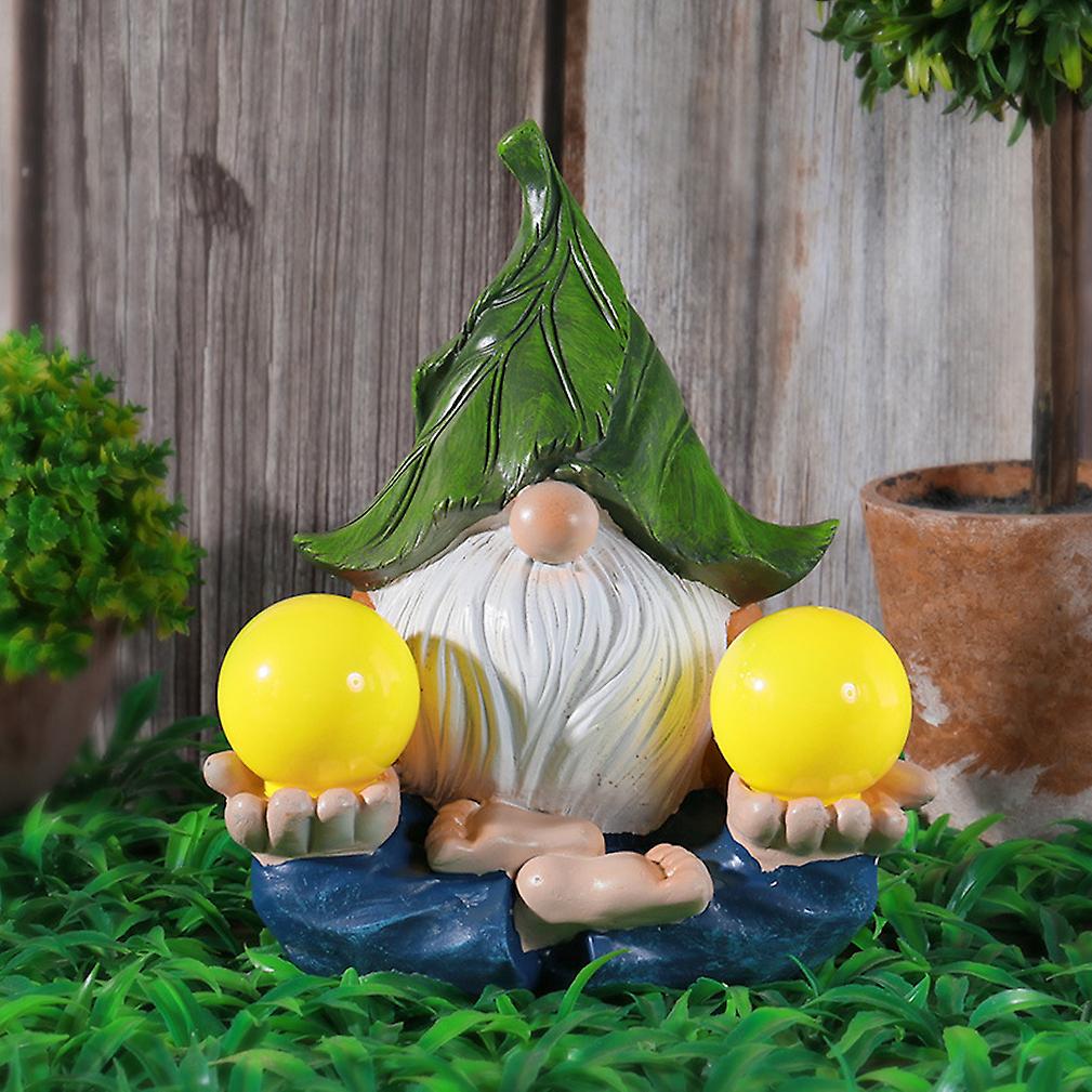 Rural Outdoor Garden Solar Night Light Dwarf Elf Garden Statues Sculptures Outdoor Ornament Crafts