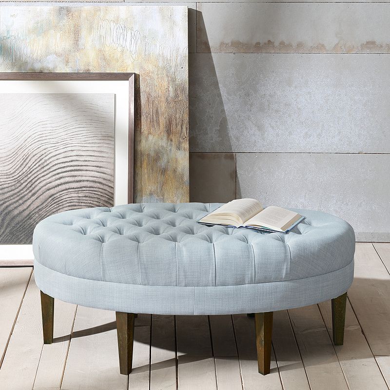 Madison Park Chase Surfboard Tufted Ottoman