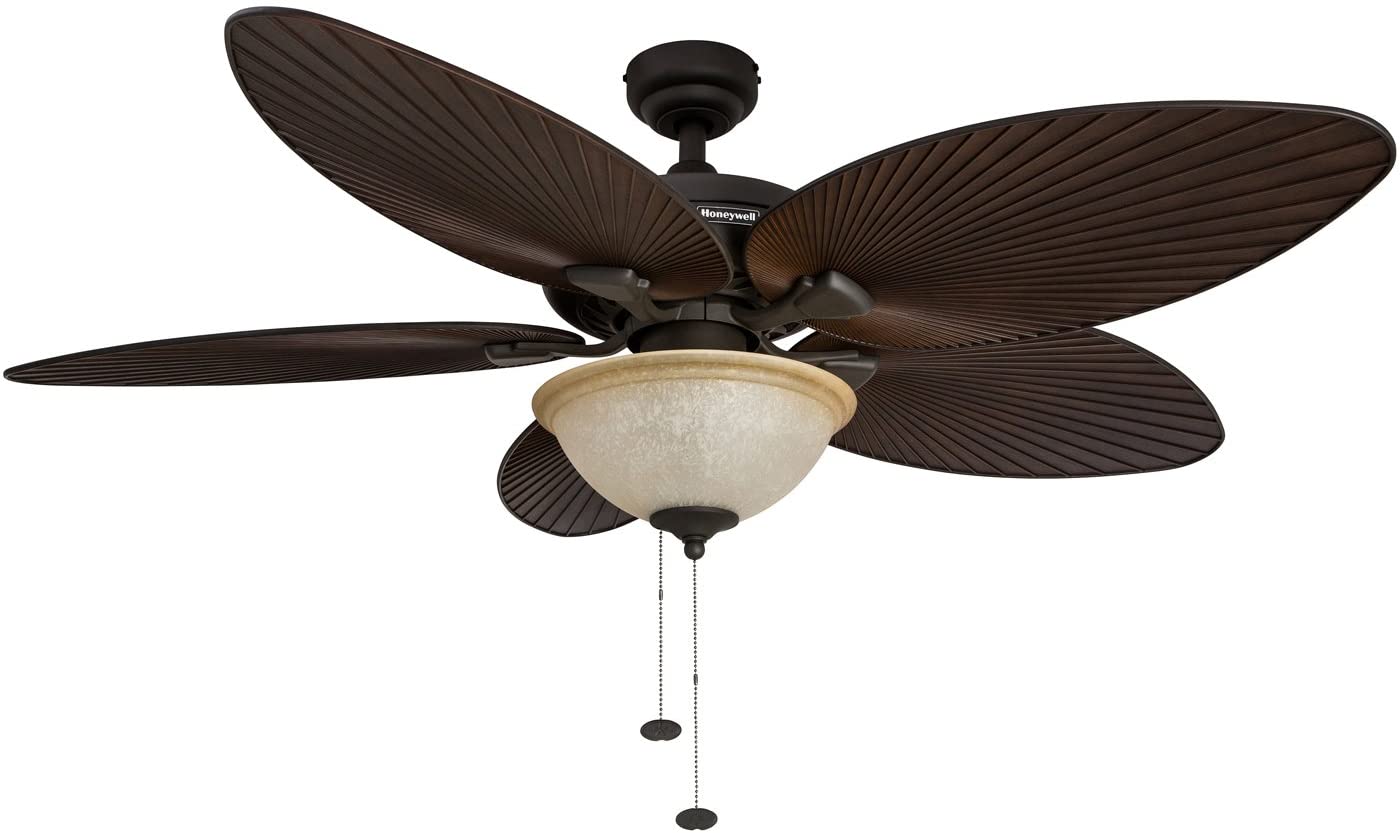 Honeywell Palm Island 52-in Bronze LED Indoor/Outdoor Ceiling Fan with Light (5-Blade)