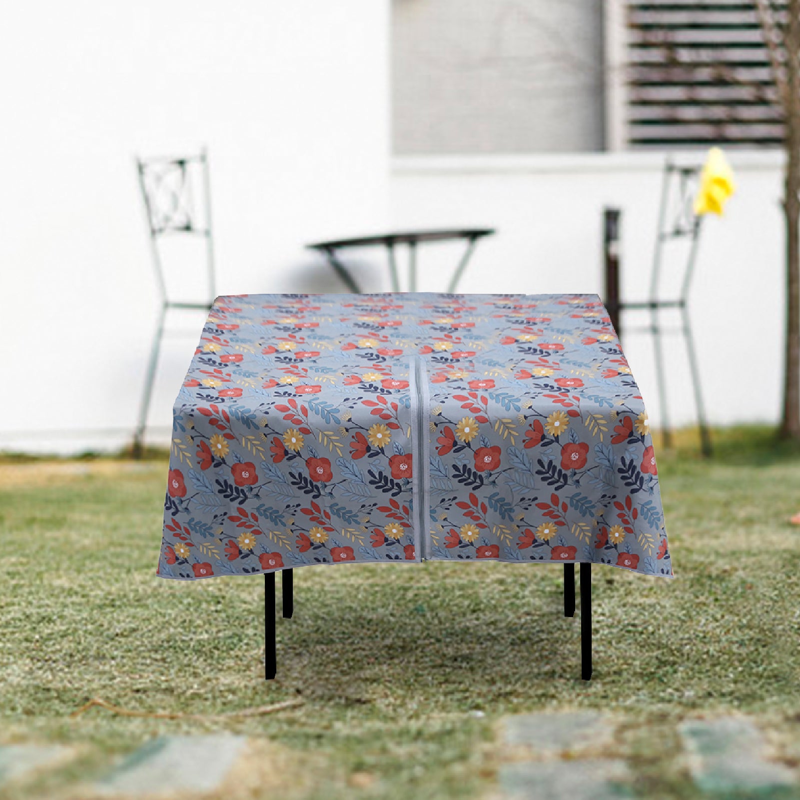 Outdoor Simple Patio Table Cloth, Spillproof Tablecloth with Umbrella Hole Zipper, Rainproof and Oil-Proof Tablecover, For Spring Summer Patio Table