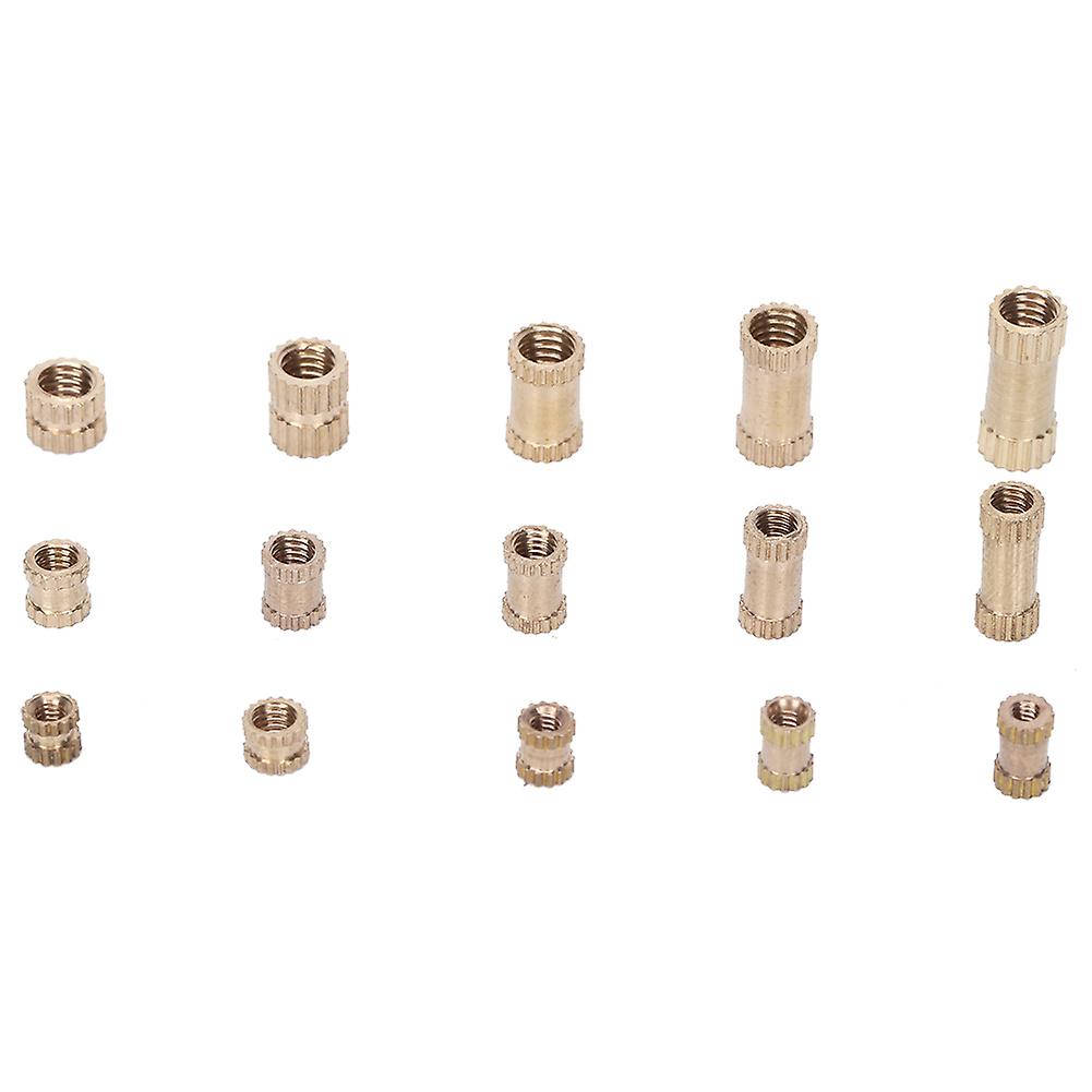 450 Pcs Female Thread Knurled Nuts Brass Threaded Insert Embedment Nuts Hydraulic Welded Assortment Kit