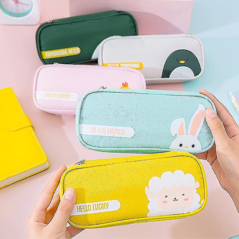 Stationery Pencil Case Zipper Oxford Cloth Cartoon Large Capacity Pencil Case