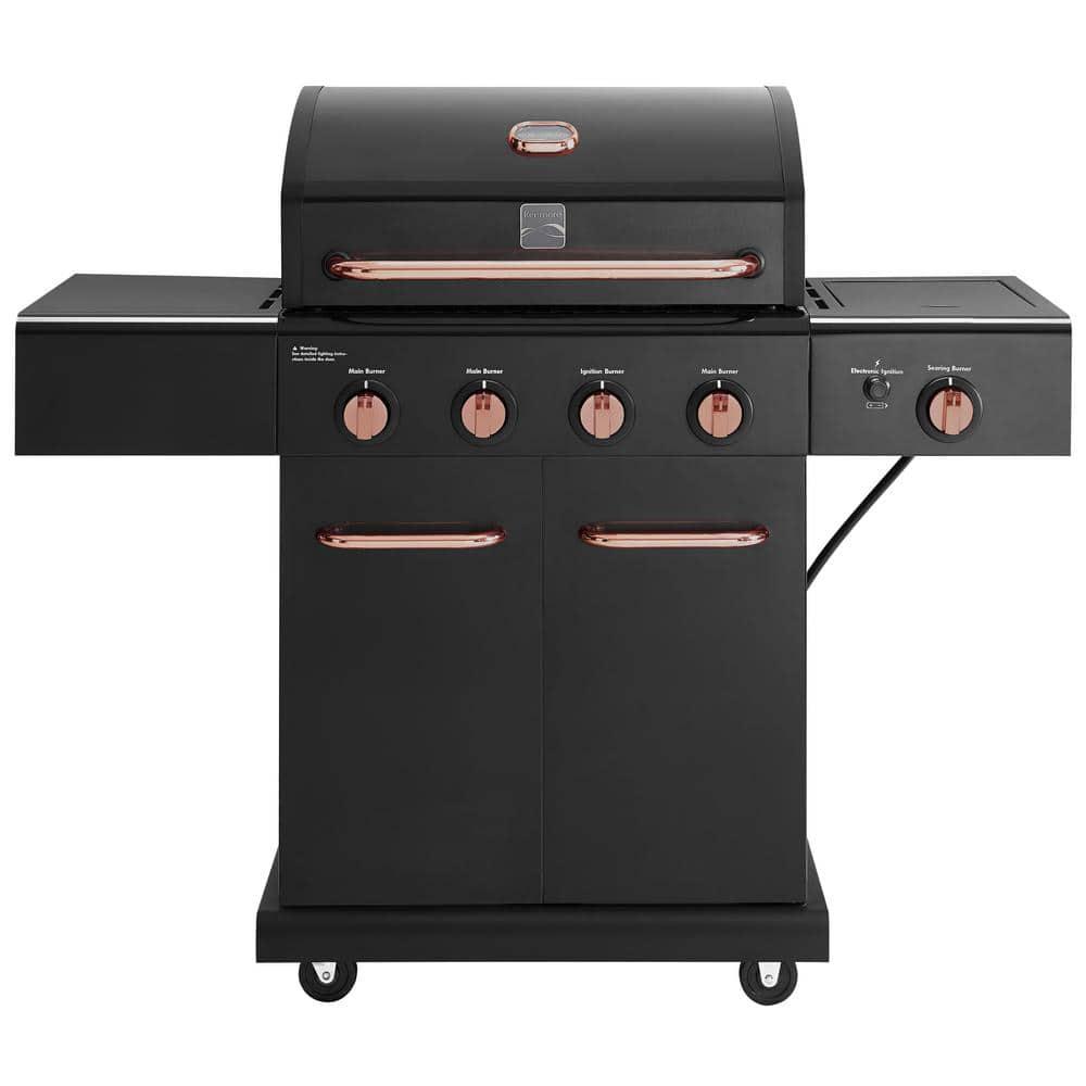 KENMORE 4Burner Propane Gas Grill with Side Searing Burner in Black with Copper Accent