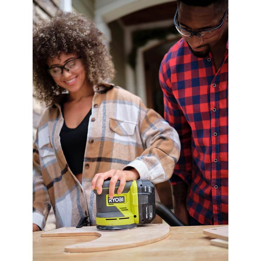 RYOBI ONE+ 18V Cordless 2-Tool Combo Kit with Compact Fixed Base Router and 5 in. Random Orbit Sander (Tools Only) PCL424B-PCL406B