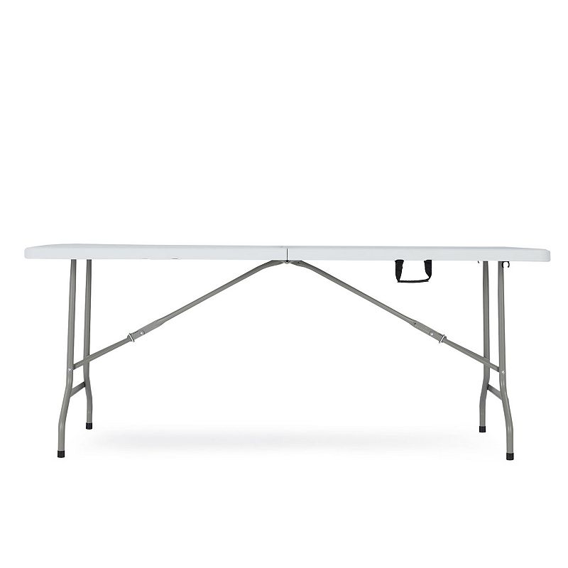 JOMEED 6 Foot Portable Plastic Folding Multipurpose Utility Picnic Table， White