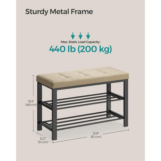 Songmics 3 tier Shoe Rack Shoe Bench