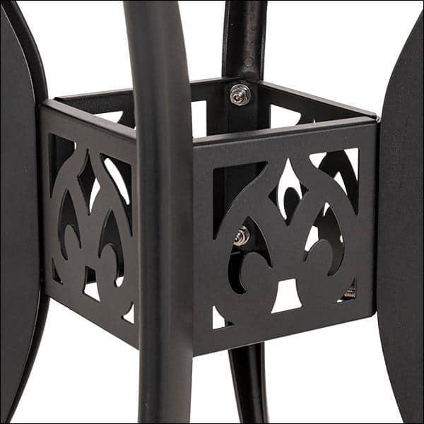 Nuu Garden 30 in Black Round Aluminum Outdoor Bistro Round Aluminum Patio Table with Umbrella Hole in Black