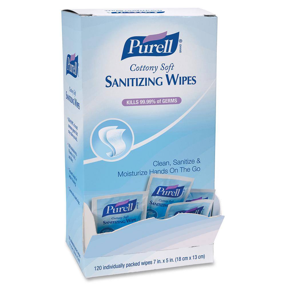 PURELL Cottony Soft White Sanitizing Cleaning Wipes (120-Count) GOJ902712