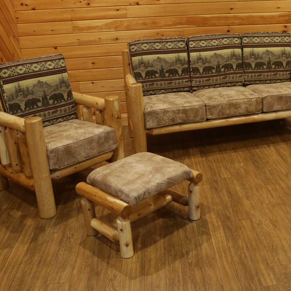 White Cedar Log   Santa Fe Living Room Set