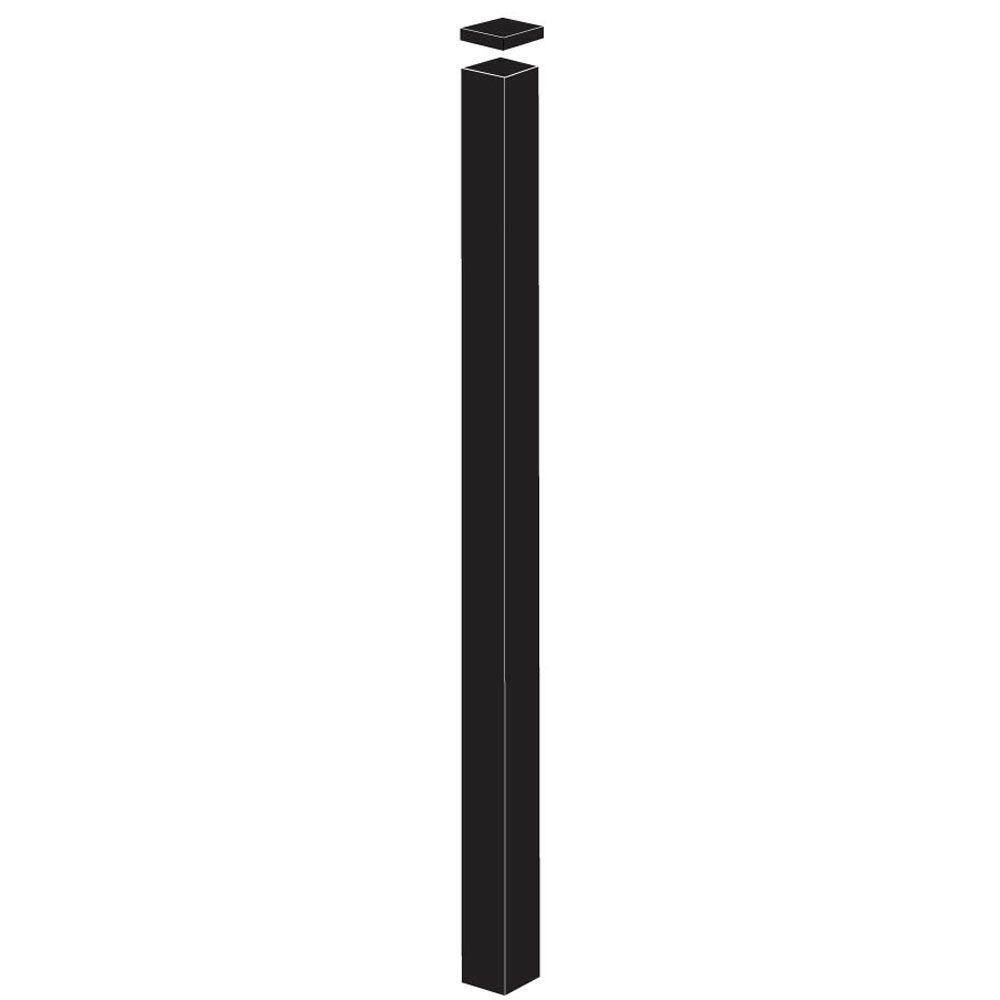 Barrette Outdoor Living 2 in. x 2 in. x 8-78 ft. Standard-Duty Black Aluminum Fence Blank Post 73002392