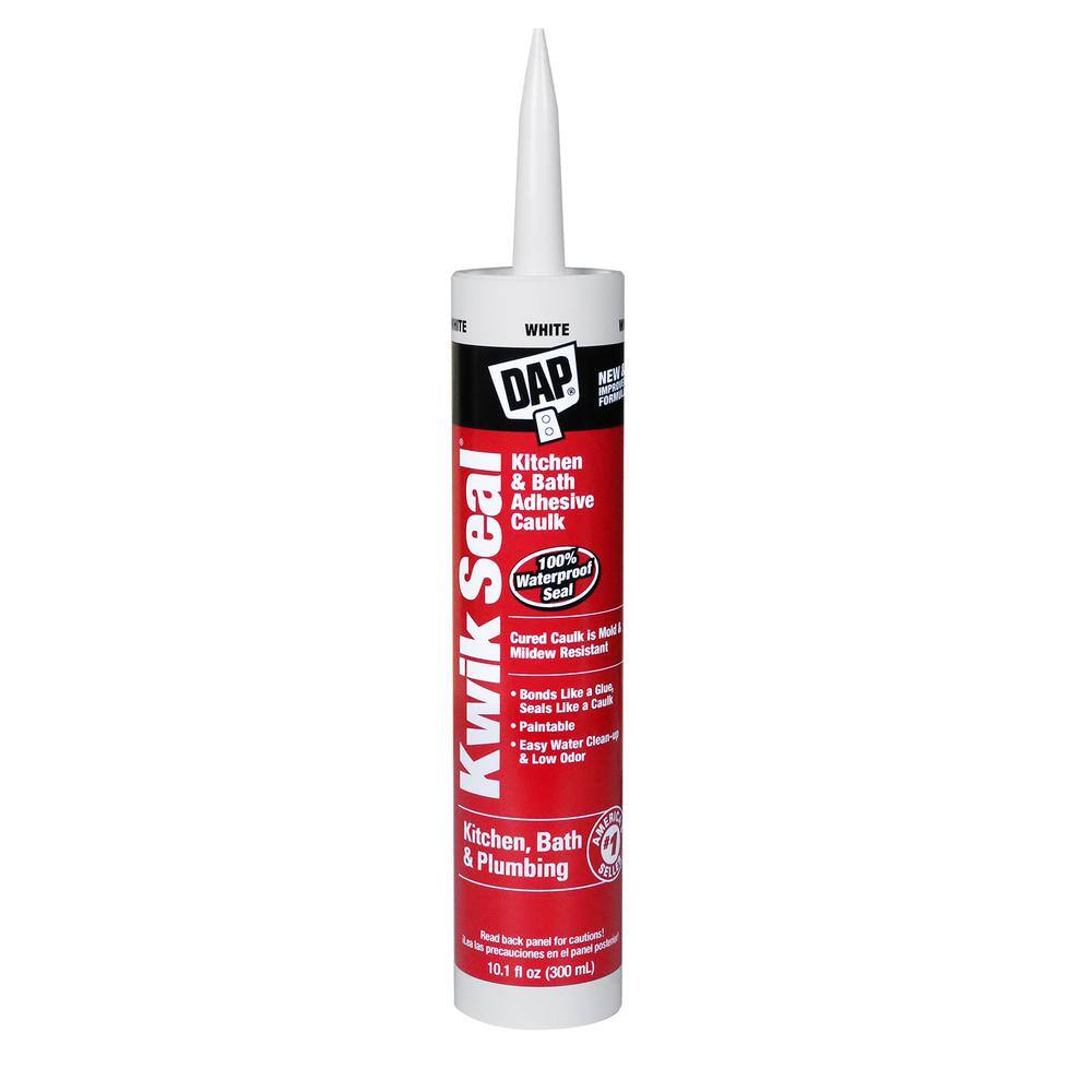 DAP Kwik Seal 10.1 oz. White Kitchen and Bath Adhesive Caulk 18032