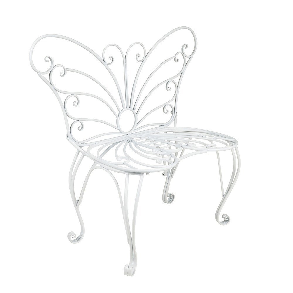 White Metal Garden Butterfly Chair