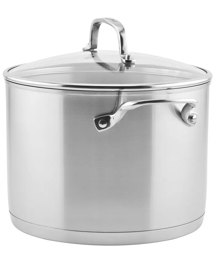 KitchenAid 3-Ply Base Stainless Steel 8 Quart Induction Stockpot with Lid