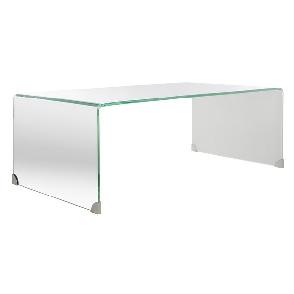 SAFAVIEH Crysta Ombre Glass Coffee Table-Clear / White - 47.2