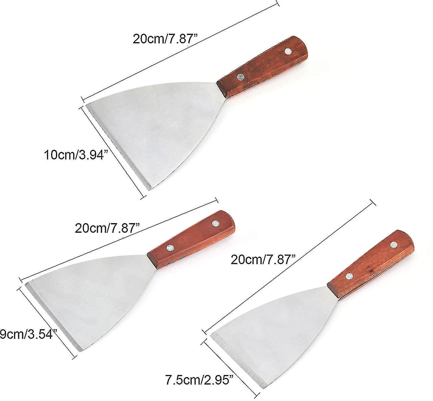 Plancha Spatula Barbecue Spatula Stainless Steel Flat Spatula Spatula With Wooden   Plancha Utensils Stainless Steel Spatula Kitchen Spatula Set