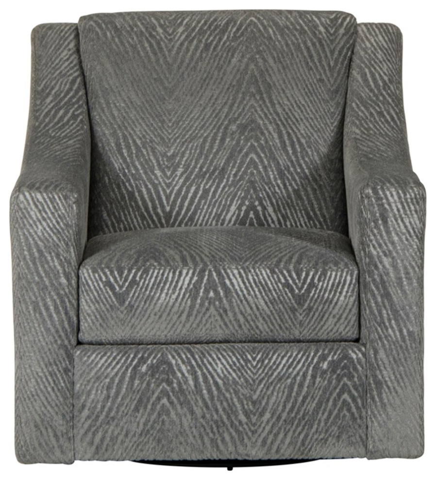 Catnapper Jefferson Swivel Accent Chair in Gray Polyester Fabric   Transitional   Armchairs And Accent Chairs   by Homesquare  Houzz