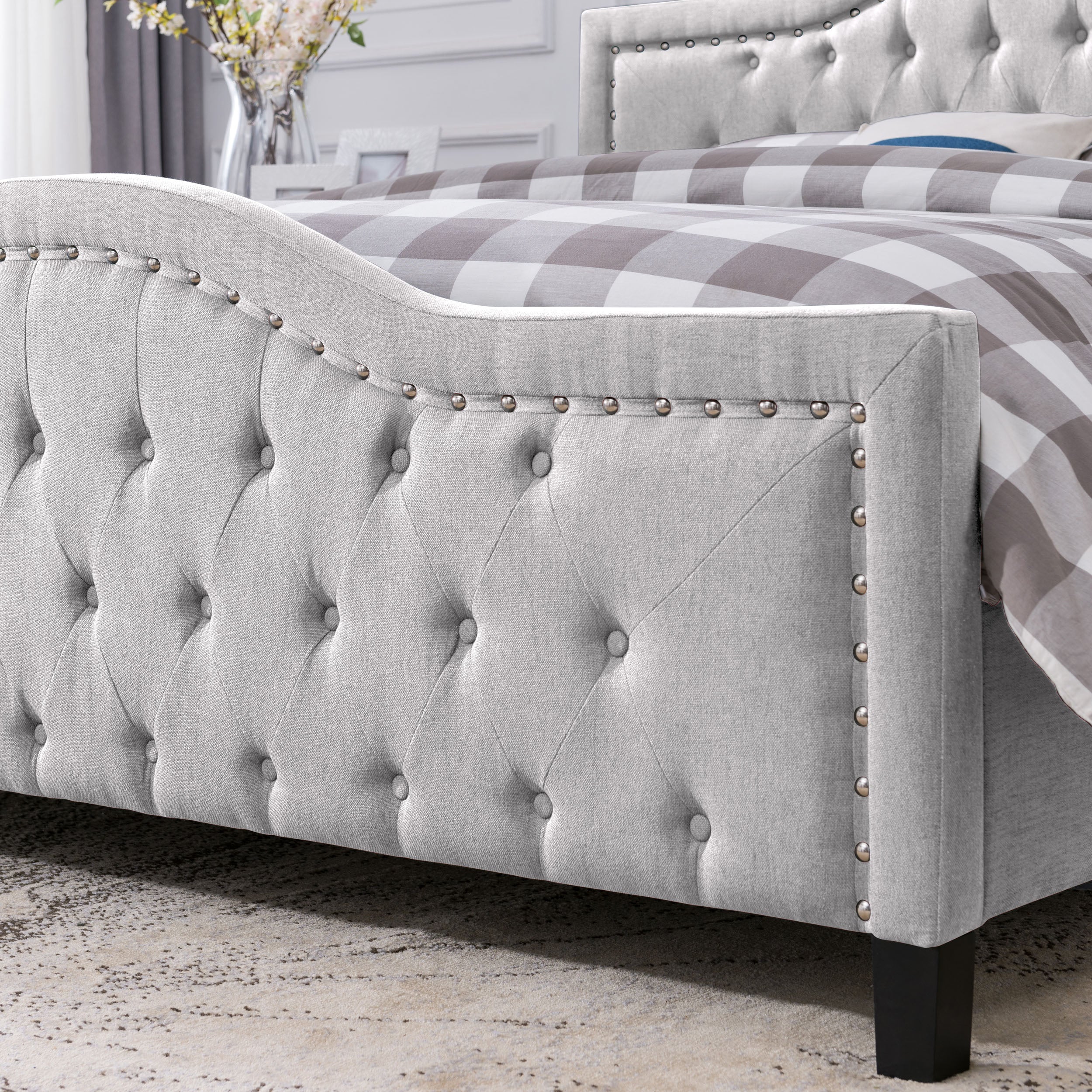 Mason Fully-Upholstered Traditional Bed Frame