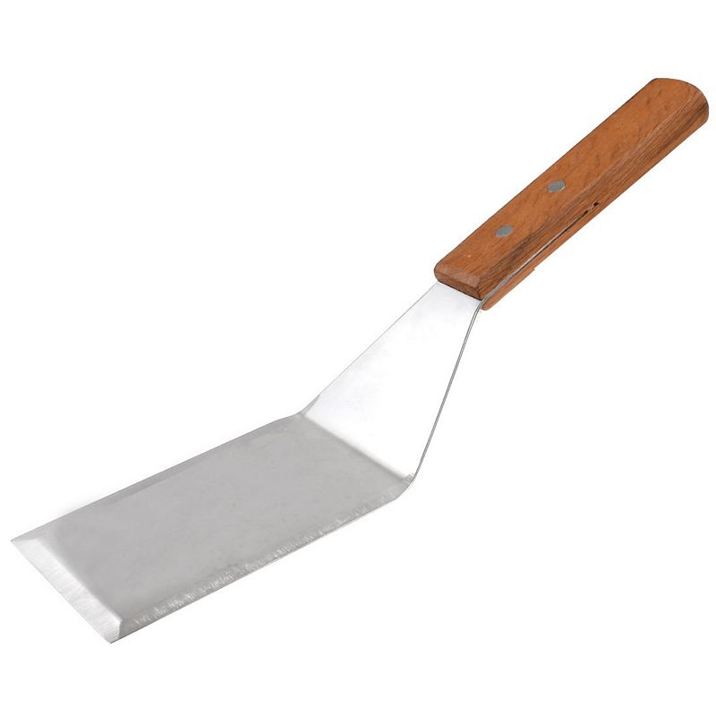 Wood Handle Stainless Steel Smooth Wide Spatula 11.2 Long