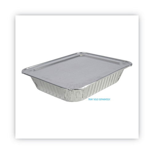 Boardwalk Aluminum Steam Table Pan Lids， Fits Half-Size Pan， Deep， 10.5 x 12.81 x 0.63， 100/Carton (LIDSTEAMHF)