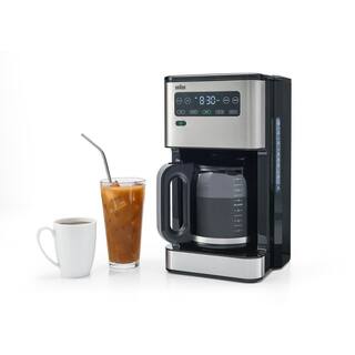 Braun KF5650BK PureFlavor 14- Cup Black and Stainless Steel Programmable Drip Coffee Maker with FastBrew System KF5650BK