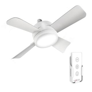 Bell + Howell 15.7 in. Indoor White Ceiling Fan with Remote LED Light Socket 8563ENCBQH