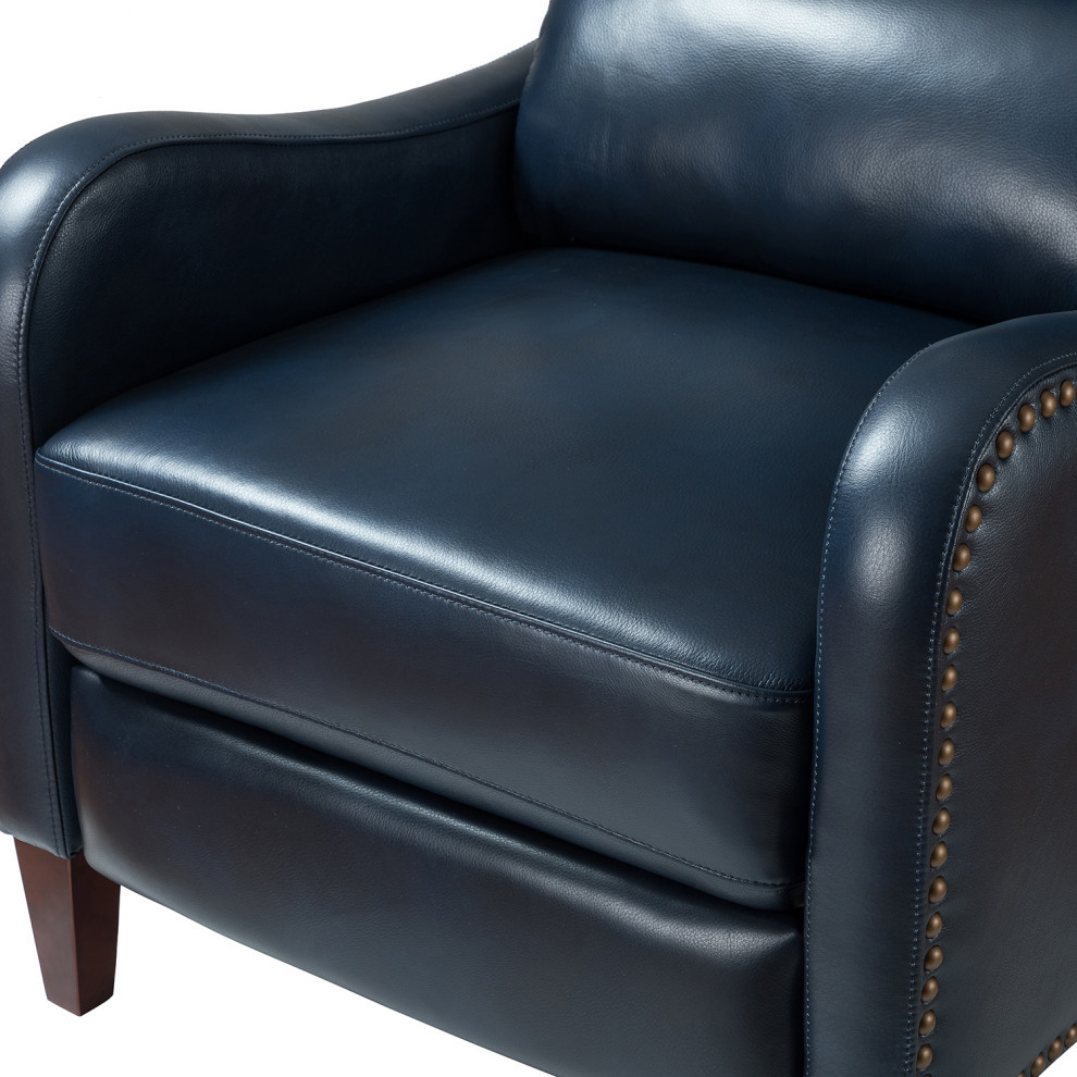 Genuine Leather Recliner With Nailhead Trim Set of 2   Transitional   Recliner Chairs   by Karat Home  Houzz