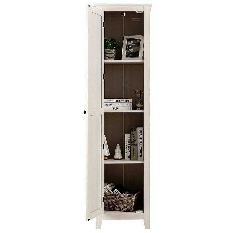 Linen Tower Bathroom Storage Cabinet Tall Slim Side Organizer with Shelf