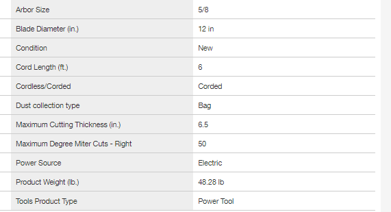 DEWALT DWS716 15 Amp Corded 12 in. Compound Double Bevel Miter Saw