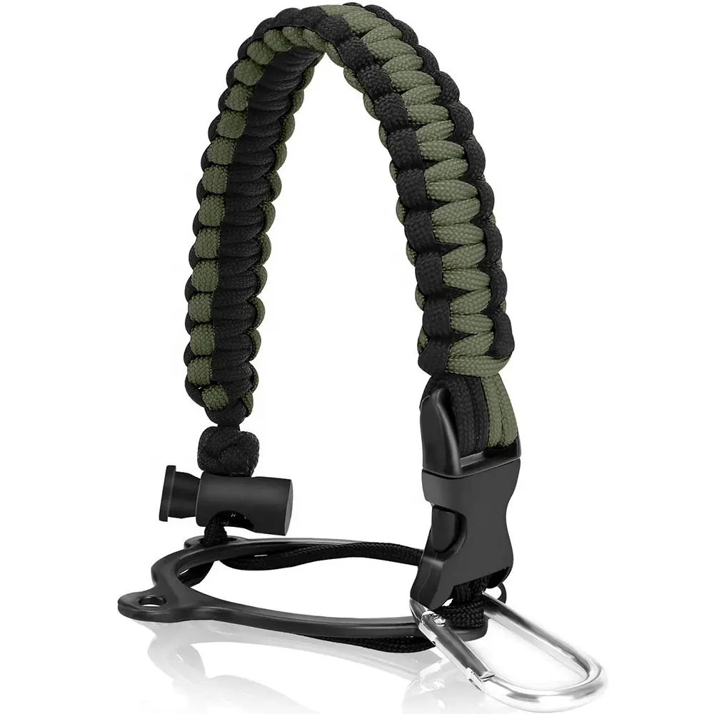 KongBo Manufacturer Outdoor Easy Carry Handmade Survival paracord handle shoulder strap for tumbler water bottle supervivencia