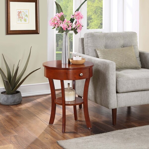 Copper Grove Round End Table with Drawer