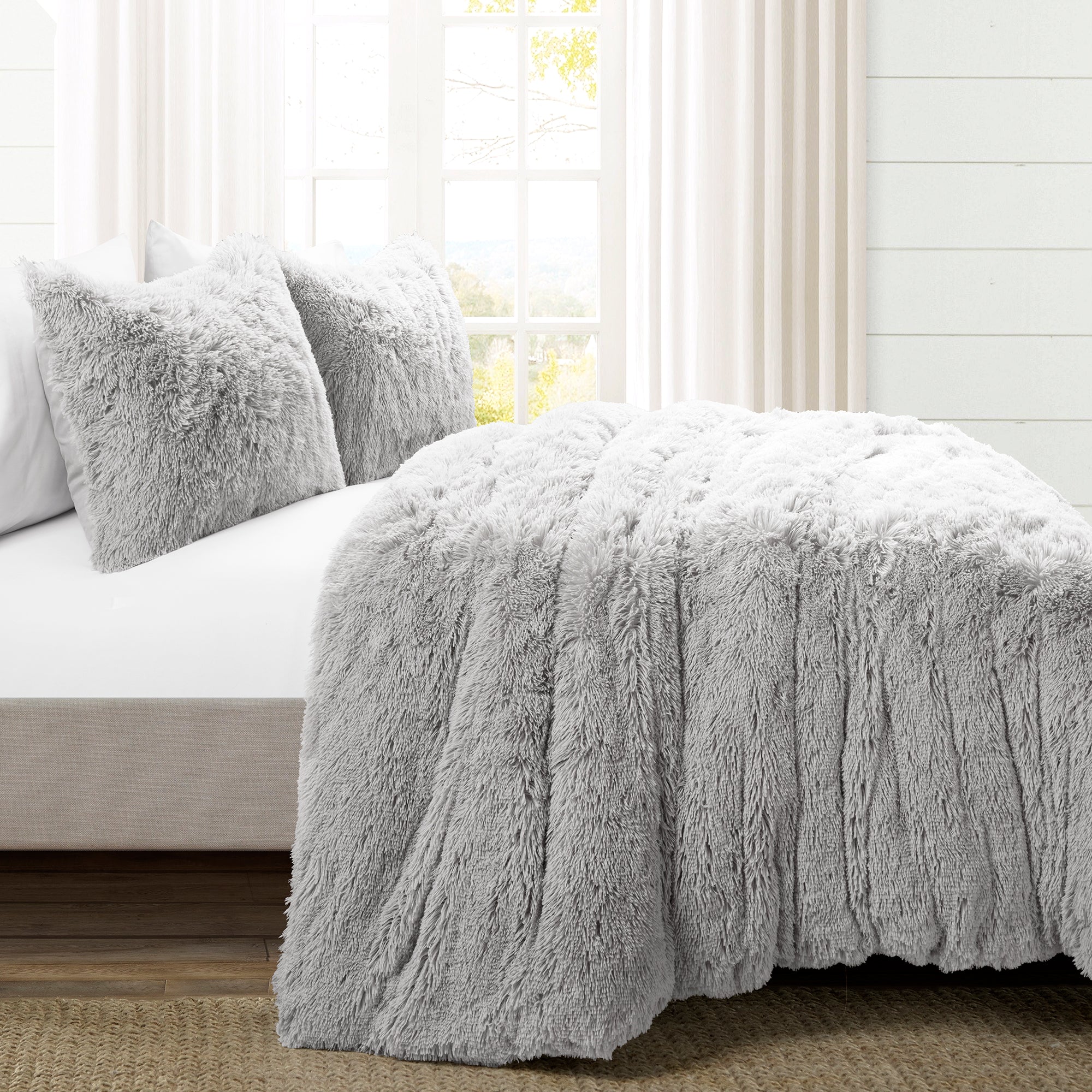 Emma Faux Fur Duvet Cover 3 Piece Set