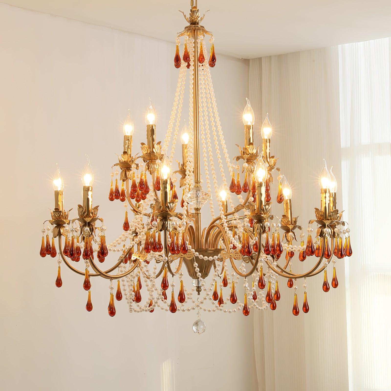 Aureate Amber Crystal Chandelier