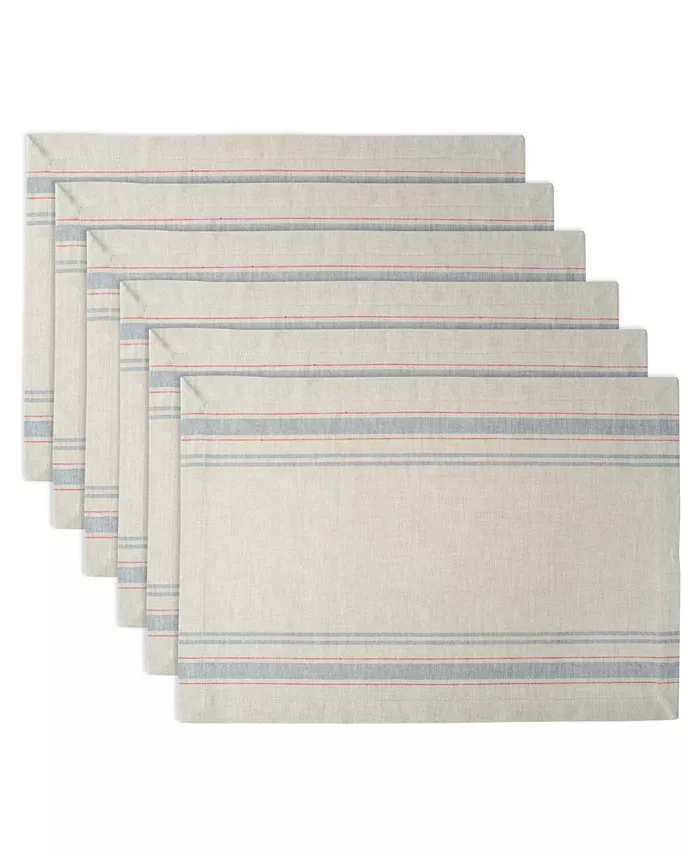 Design Imports Chambray French Stripe Placemat Set of 6