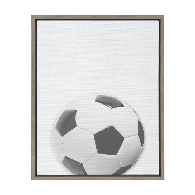 X 24 quot Sylvie Soccer Ball Portrait framed Canvas Gray Designovation