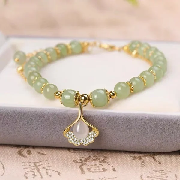 🔥  BUY 1 GET 1 FREE 💞--Lucky Wada Jade gold leaf bracelet