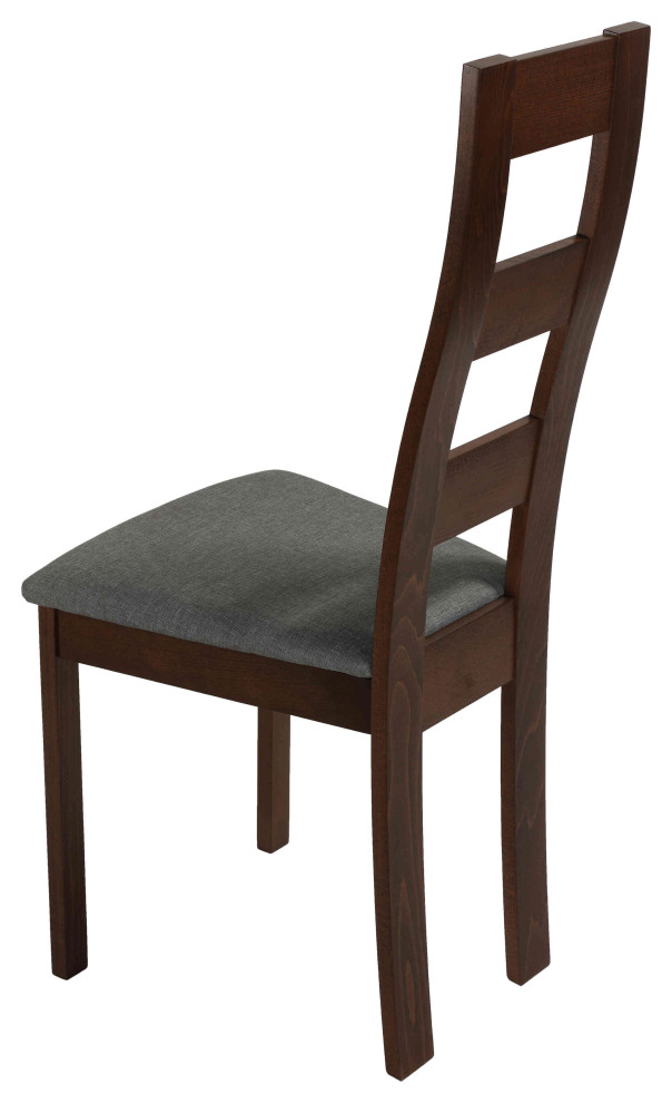 Cortesi Home Cuadro Dining Chair in Charcoal Fabric  Walnut  Set of 2   Transitional   Dining Chairs   by CozyStreet  Houzz