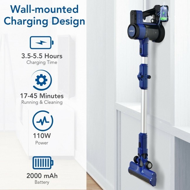 3 in 1 Handheld Cordless Stick Vacuum Cleaner with 6 cell Lithium Battery   43.5\