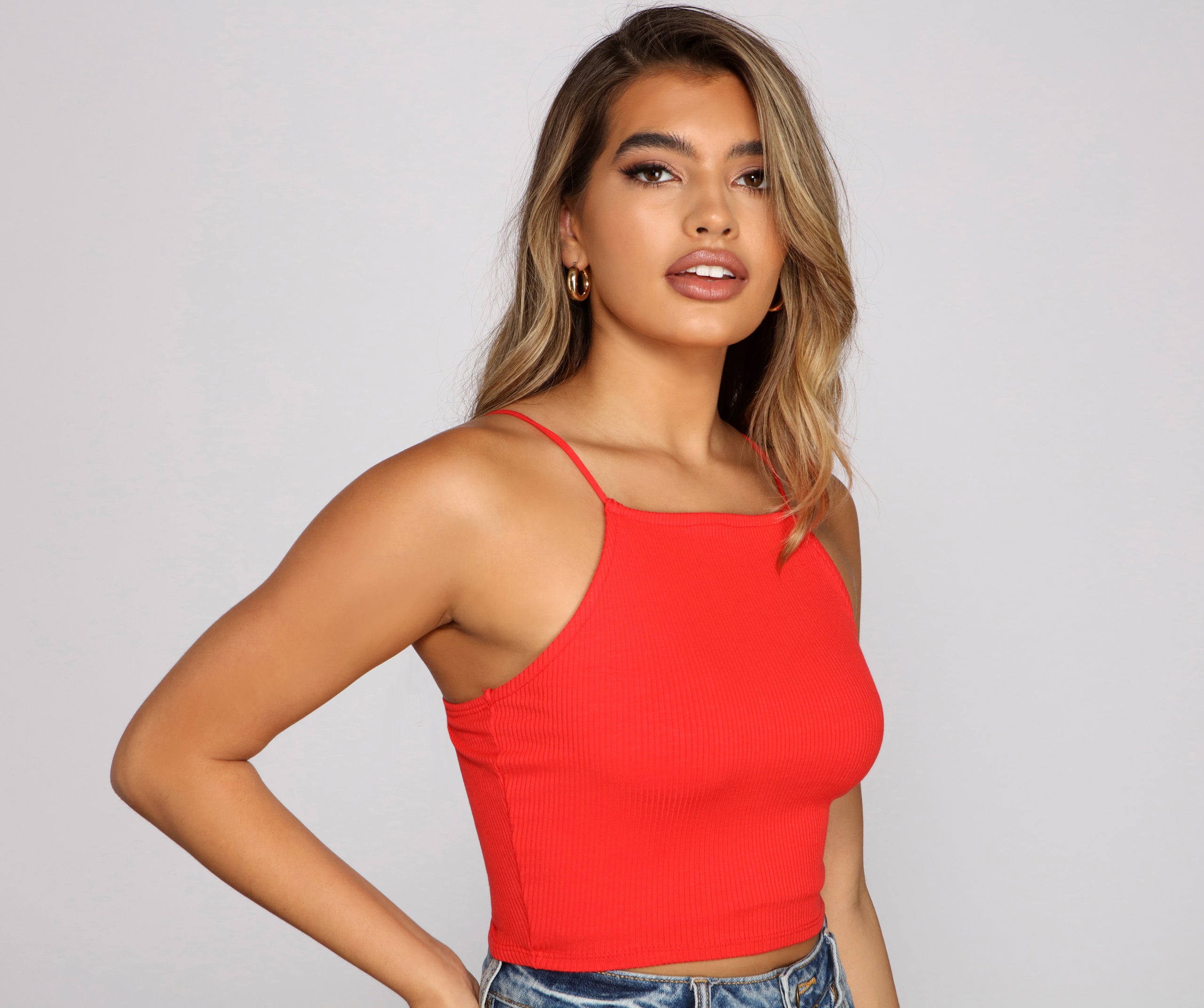 Basic Vibes Halter Crop Top