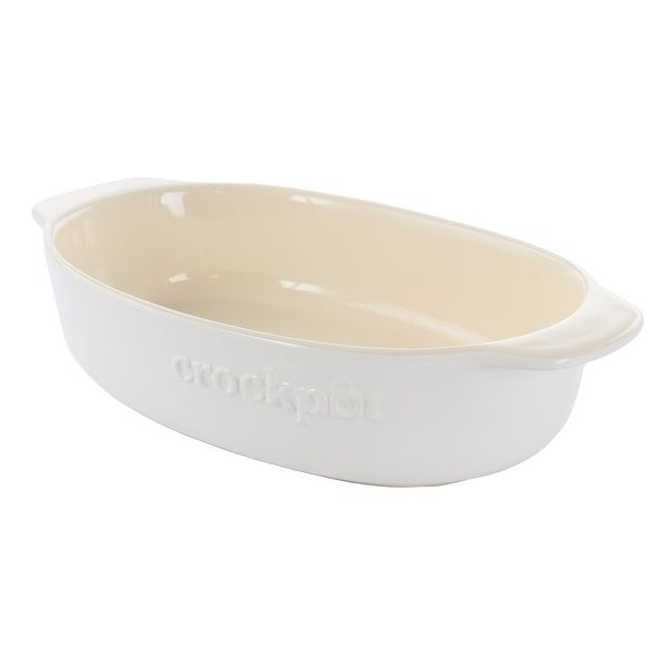 2.5 Quart Oval Stoneware Casserole in White