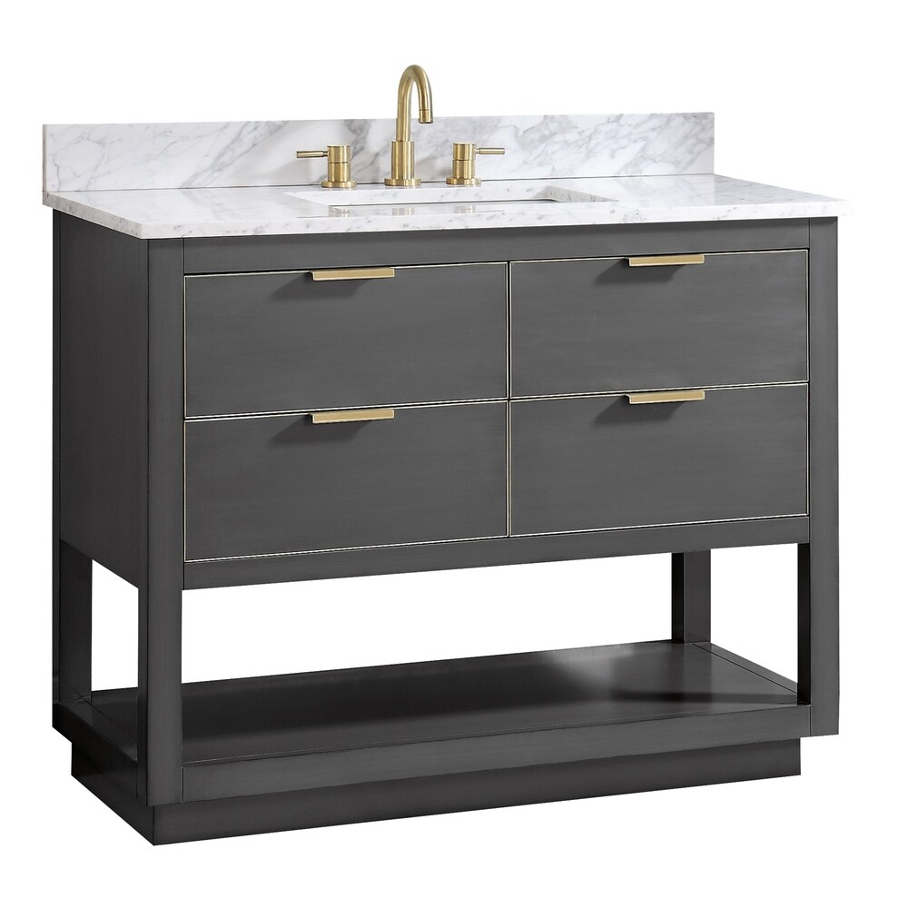 Avanity ie 43 in. Vanity Combo in Twilight Gray with Gold Trim