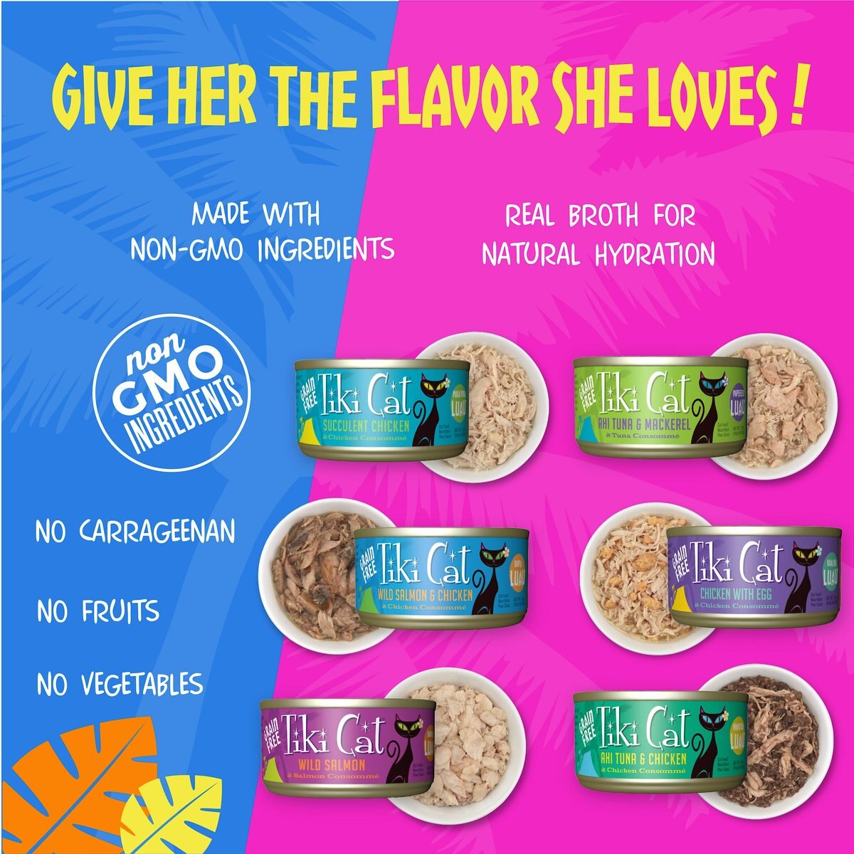 Tiki Cat Queen Emma Luau Variety Pack Grain-Free Canned Cat Food