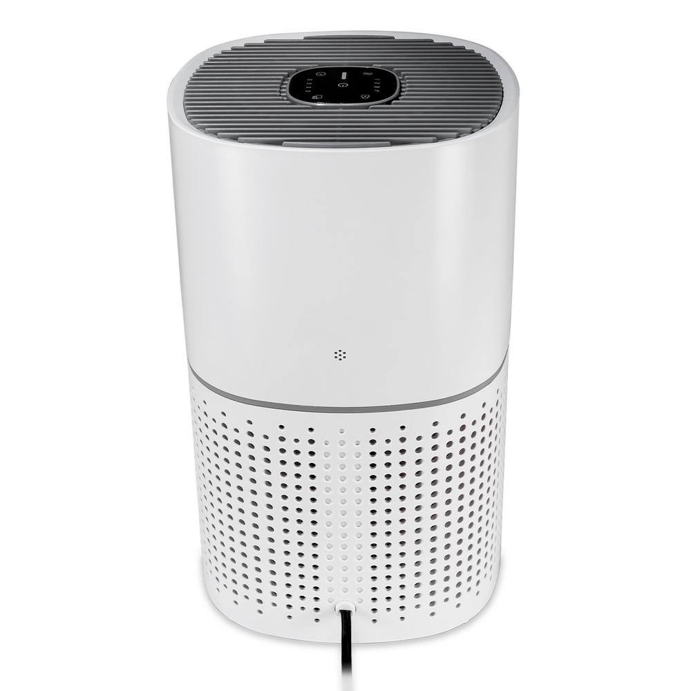 QuFresh 3-Stage Filtration HEPA Desk Air Purifier in White QFAP-210