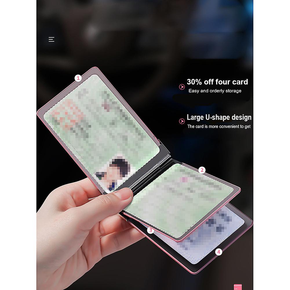 Ultra-thin License Card Case Slim Pocket Wallet Id Card Organiser Business Bank Card Holder Purse 4 Slots Silver