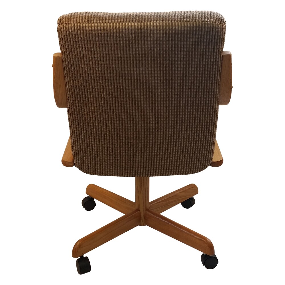 Caster Chair Company C118 Arlington Swivel Tilt Caster Arm Chair Caramel Tweed Fabric