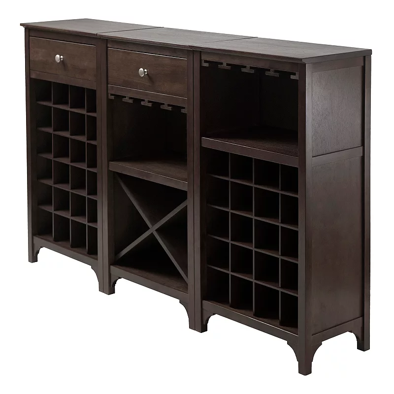 Winsome Ancona 3-Piece Wine Cabinet Modular Set