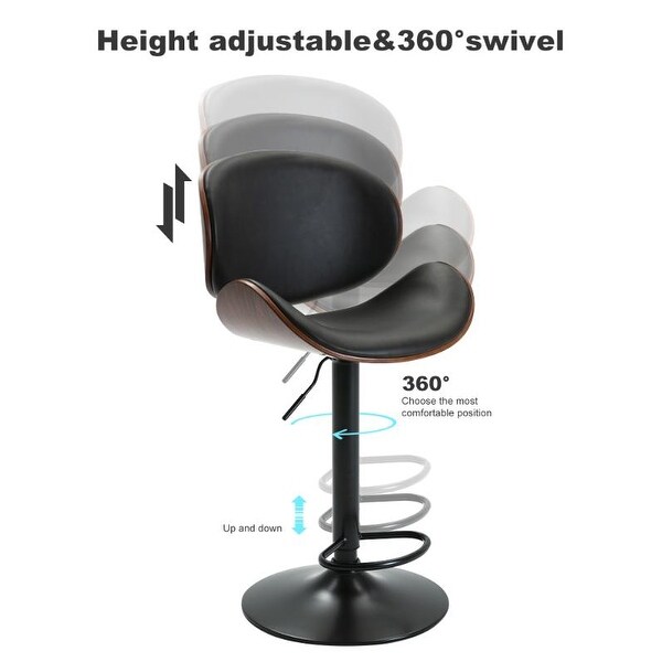 Adjustable Bar Stools Upholstered Swivel Barstool - 20.09*20.47*37.8 (Set of 2)