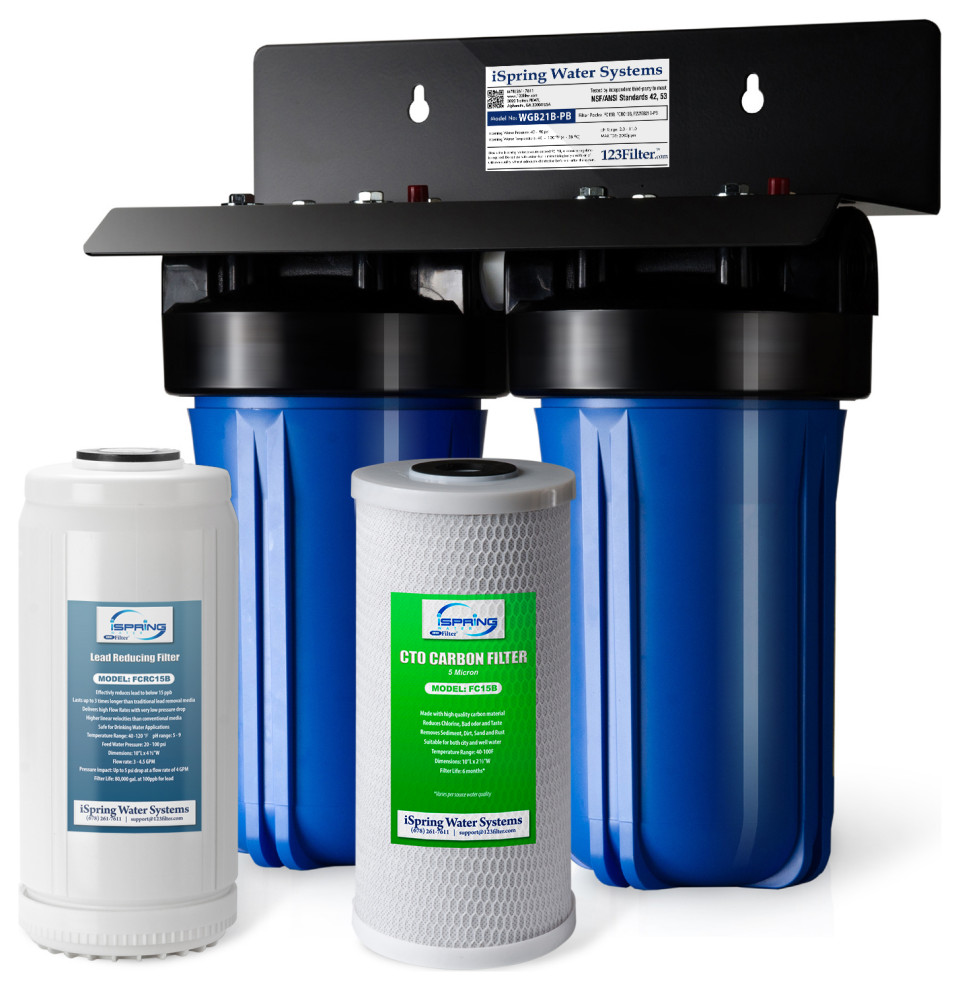 iSpring 2 Stage Lead Reducing Whole House Water Filtration System   Contemporary   Water Filtration Systems   by iSpring Water Systems  Houzz